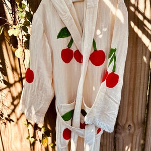 Turkish Cotton Kids Beach Robe | Muslin Cotton Bathrobe | Natural Kimono Gown | Kids Wear | Bear design