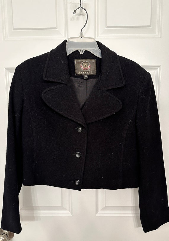 Vintage Wool Cashmere Blend Cropped Blazer