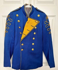 Vintage 1959 Blue Marching Band Jacket ❤ liked on Polyvore featuring  outerwear, jackets, vintage jackets and blue jackets