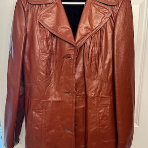 Vintage 1970s JC Penney Leather Trench Coat - With original tags!