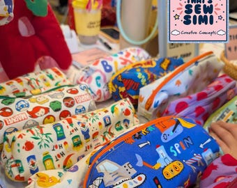 Kids Pencil Case • Fun Print Zipper Pouch • School Supplies Bag • Back to School Gift