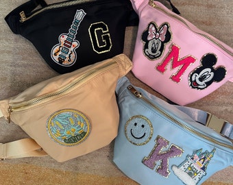 Personalized Nylon Fanny Pack - Custom Name & Patches | Stylish Hands-Free Accessory