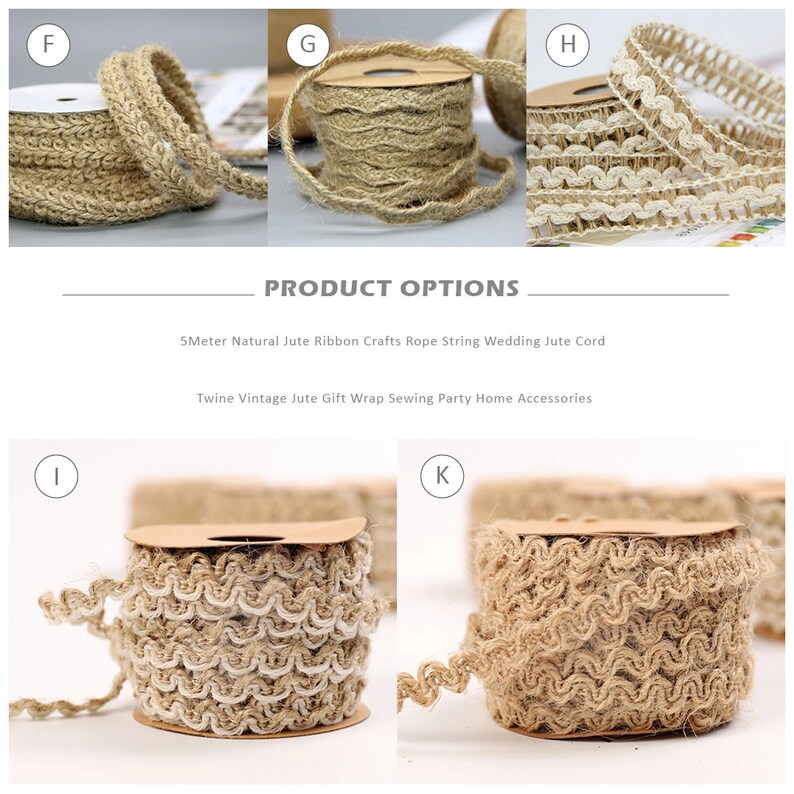 2m/7.6ft Natural Jute Ribbon Craft Rope,burlap Braided Jute,braid ...