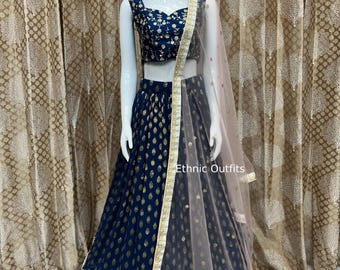 Beautifull Blue Lehenga Choli For Women Indian Wedding Party Wear Lehnga Bridesmaids Lahenga Choli Sangeet Wear Lahenga Choli Mehendi Wear