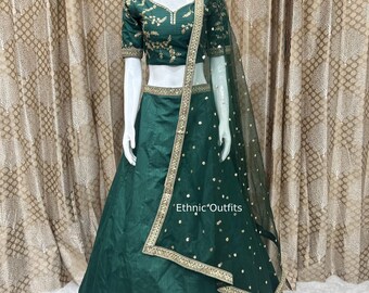 Embellished Mono Silk Women Lehenga Choli Bollywood Dress Indian Wedding Lengha Choli Party Wear lehnga Choli Guest Wear Lahenga Choli