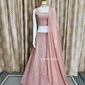 Rosy Pink Lehenga Choli For women Party Wear Lehnga Choli Function Lahenga Choli wedding Reception Wear Lengha Choli Bridesmaids Lahengacoli