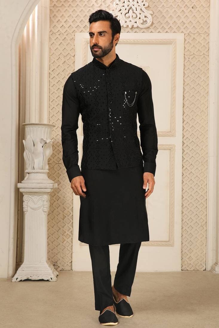 Black Wedding Function Party Wear Koti Kurta Set South Indian Tredition Look Indian Jacket Mens Designer Koti Kurta Festivle Indian Westwear Etsy Canada
