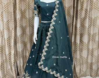 Lehenga Choli verde de diseñador para mujer, ropa para fiesta de bodas indias, Lahenga Choli Trandy, ropa tradicional, Ghagra Choli, recepción, ropa Mehendi