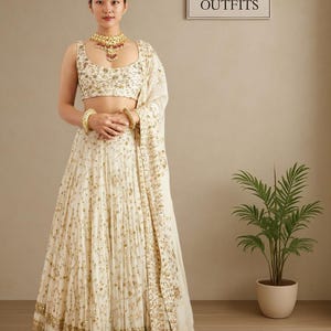 White Color Party Wear Lehenga Choli Ready to Wear Lengha Choli Indian Wedding Lahenga Choli Function Lahanga Choli Custome Made lehnga