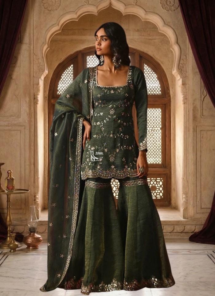 mehndi dress green Green Mehndi Outfits: 60% OFF - 100% Satisfaction