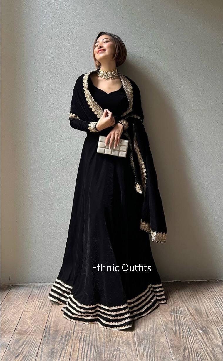 Designer lehenga in velvet best sale