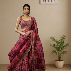 ピンクと金の刺繍入りレヘンガ インドネパール服 Lehenga / レヘンガ - インドファッション・インドダンス衣装の