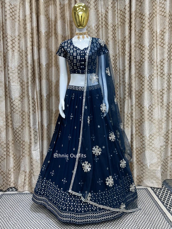 Pretty Blue Lehenga Choli For Women Indian Bridesmaids Ready To Wear Lahengas Wedding Party Wear Chaniya Choli Set Reception Wear Ghagras