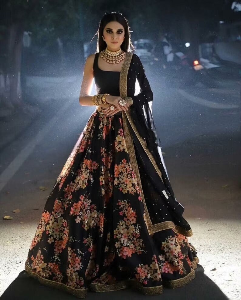 Ghagra choli in black 2025