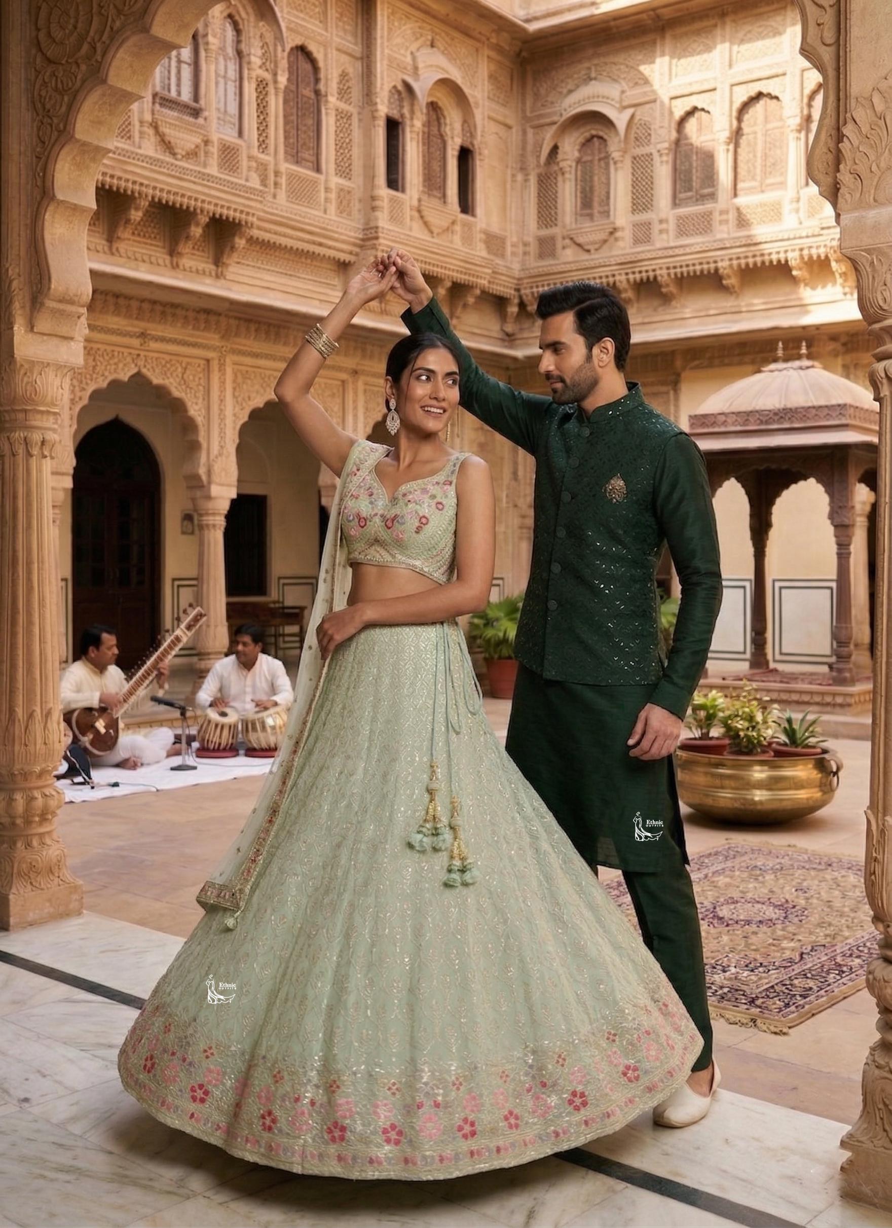 couple dresses for party indian Groom Dress Wedding Couple Traditional Reception Dress Marriage Indo Western Engagement Engagement Couple Matching Dress Indian
