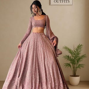 Rosy Pink Lehenga Choli For women Party Wear Lehnga Choli Function Lahenga Choli wedding Reception Wear Lengha Choli Bridesmaids Lahengacoli