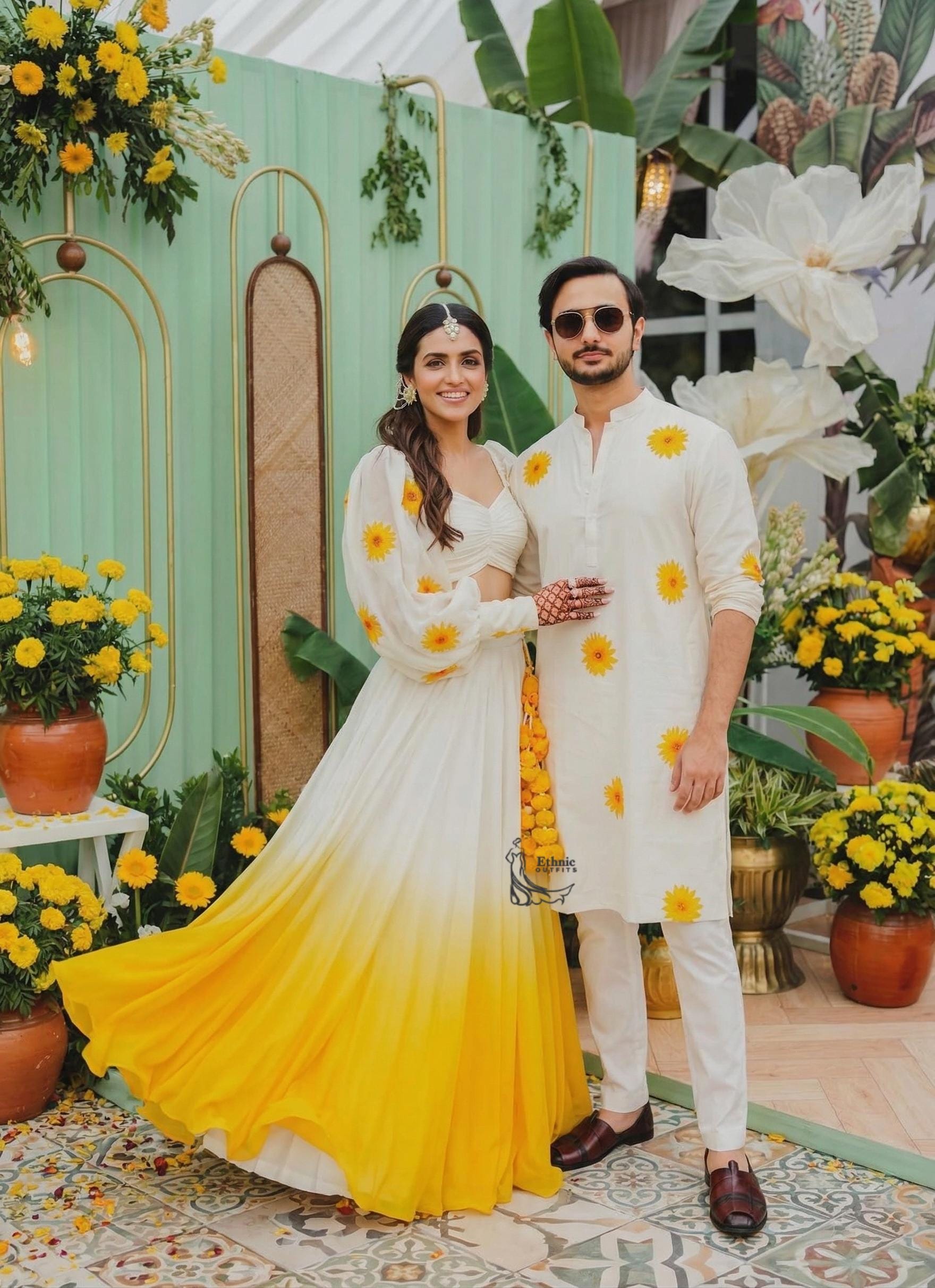 Indian Couple Engagement Outfit
