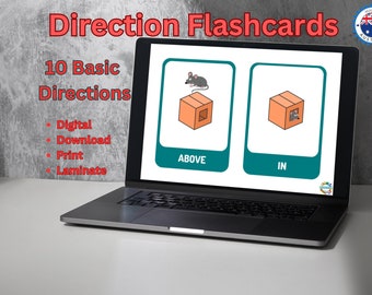 10 Directional Flashcards Early Learners