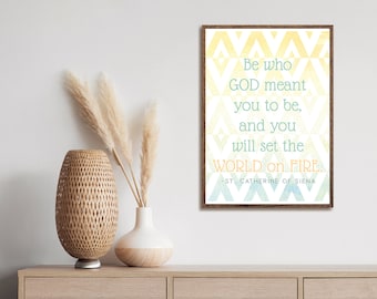 St Catherine of Siena WORLD ON FIRE 8x10 printable *instant download*