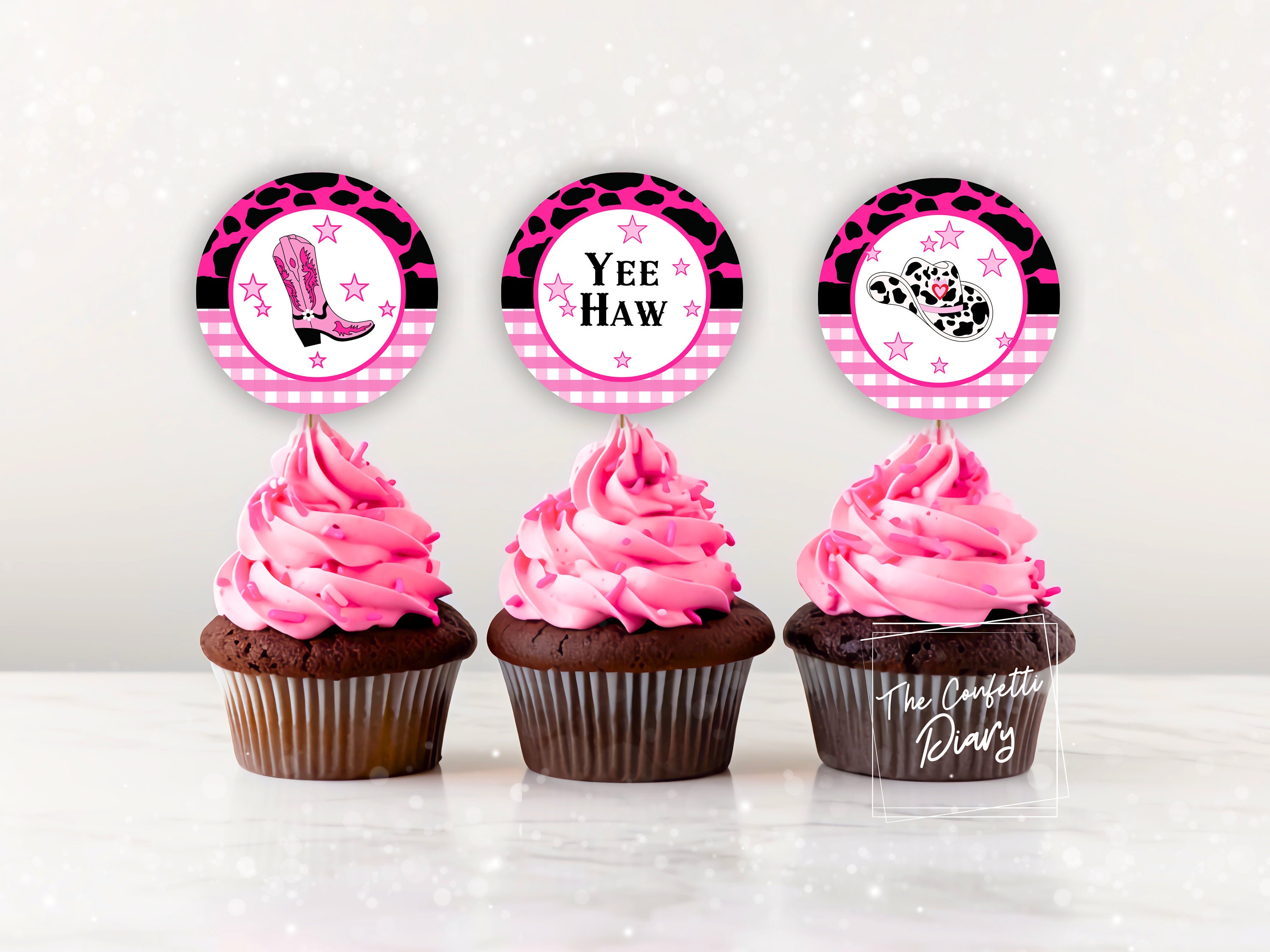 Western Cupcake Toppers Cowgirl Cupcake Cupcake Instant Download Cowgirl Party Decor Cowgirl Birthday Ranch Birthday Party