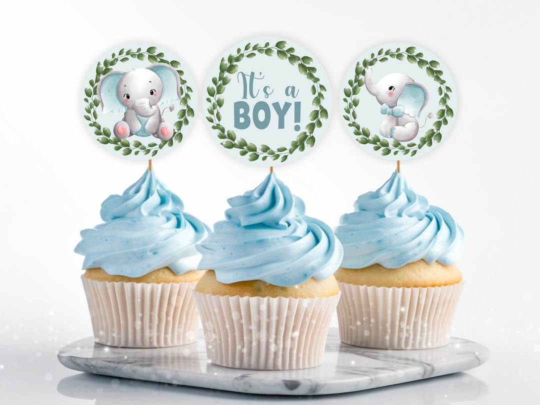 Baby Boy Cupcake Toppers, Boy Baby Shower Cupcake, Cupcake Instant