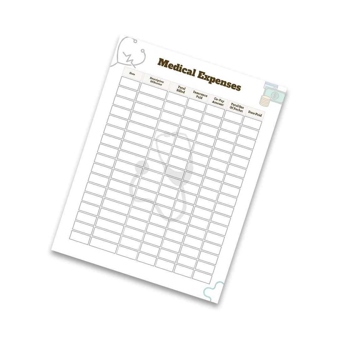Medical Bill Tracker Planner Templates Instant Download - Etsy
