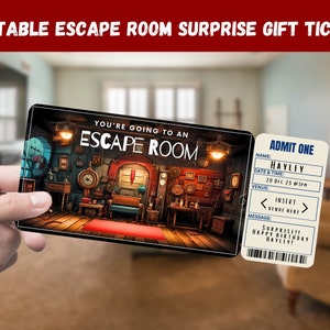 Biglietto regalo a sorpresa per Escape Room - Stai andando in una ESCAPE ROOM - Stampabile, Pass, Modificabile, Download immediato, Invito di viaggio stampato