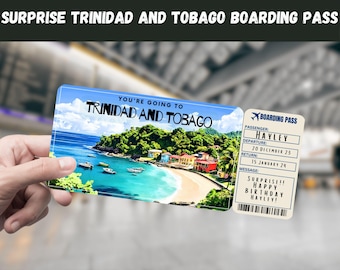 Trinidad & Tobago Trip Surprise Gift Ticket: Printable Boarding Pass