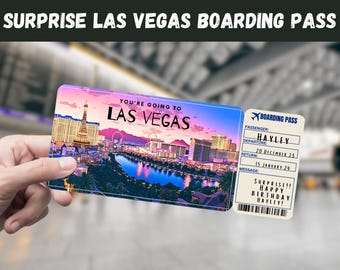 Las Vegas Trip Surprise Ticket: Editable Boarding Pass (Printable)