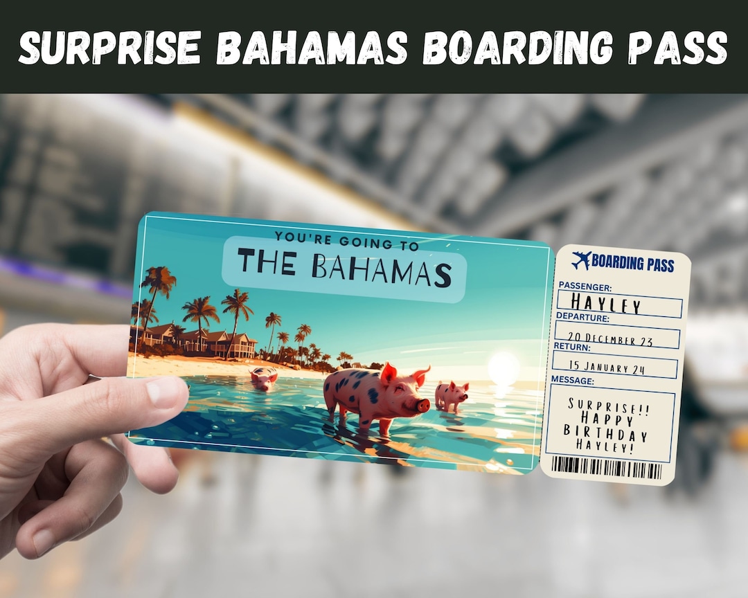 Bahamas Trip Surprise Gift Ticket You're Going to - Etsy