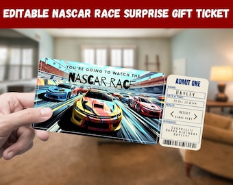 Editable NASCAR Race Surprise Gift Ticket (Printable)