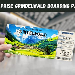 Grindelwald, Schweiz Reise Überraschungsgeschenk Ticket - Sie gehen nach GRINDELWALD, Flug, bearbeitetbar, Sofort Download, Reisedruck