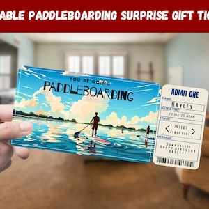 Biglietto regalo a sorpresa per paddleboarding - Stai andando PADDLEBOARDING - Stampabile, Pass, Modificabile, Download istantaneo, Invito stampa viaggio