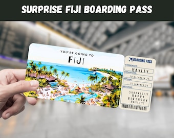 Fiji Surprise Trip Gift Ticket: Editable Boarding Pass (Printable)