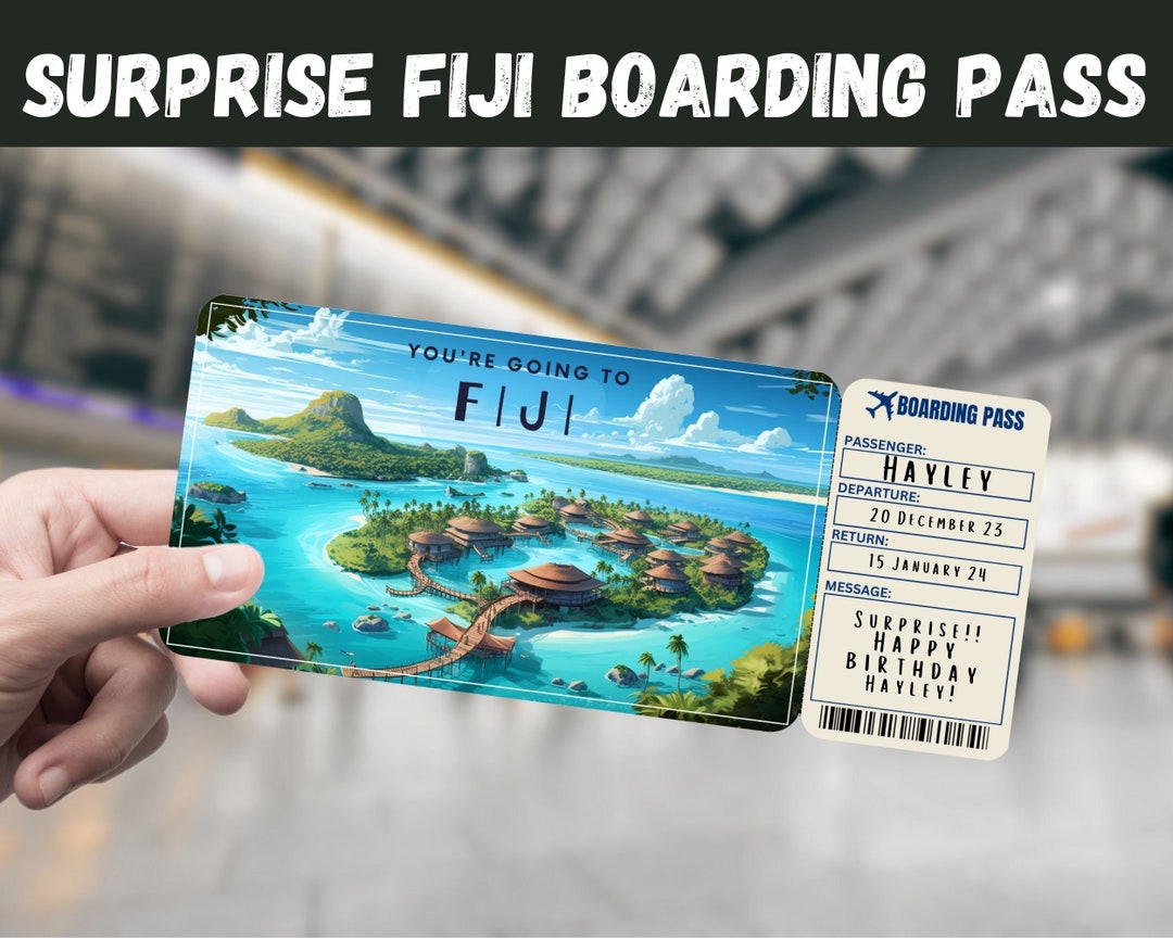Fiji Trip Surprise Gift Ticket You're Going to FIJI - Etsy Australia