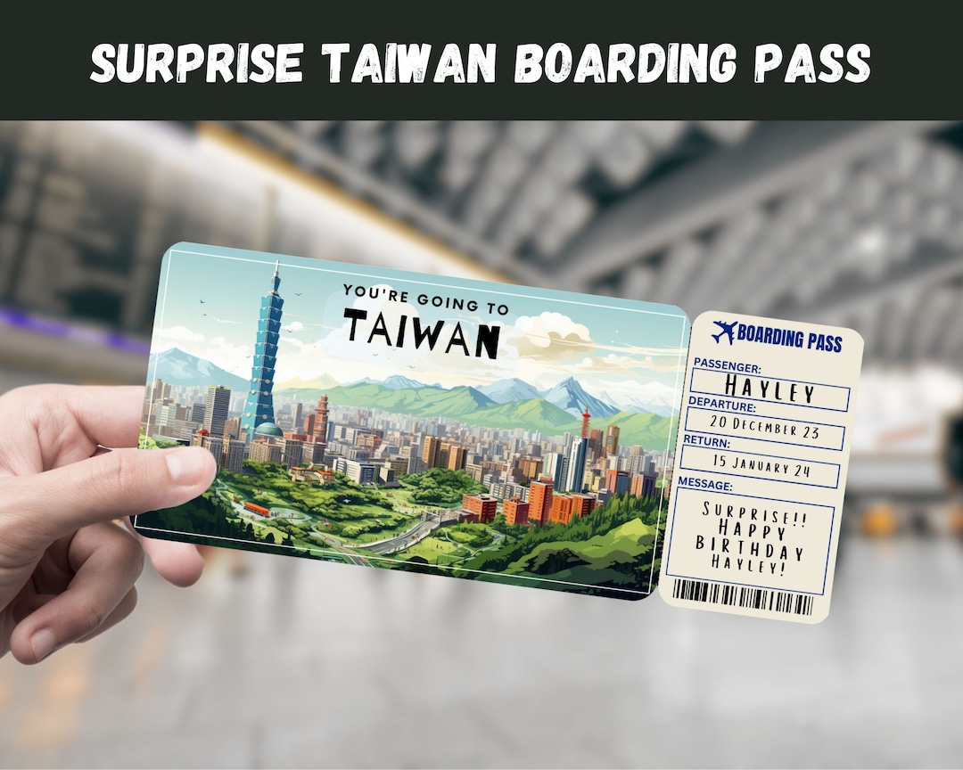Taiwan Trip Surprise Gift Ticket You're Going to TAIWAN - Etsy