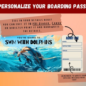 Swim With Dolphins Surprise Gift Ticket - You’re Going to SWIM WITH ...