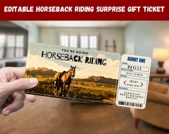 Horseback Riding Gift Ticket: Editable Surprise Pass (Digital Download)