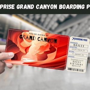 Grand Canyon National Park Überraschungsgeschenkticket - Sie gehen zum GRAND CANYON - Printable, Flug, Bordkarte, bearbeitbar, Reisedruck