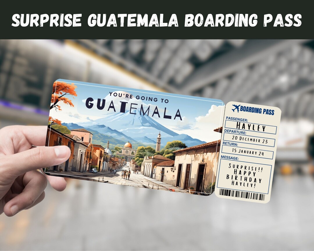 Guatemala Trip Surprise Gift Ticket You're Going to - Etsy