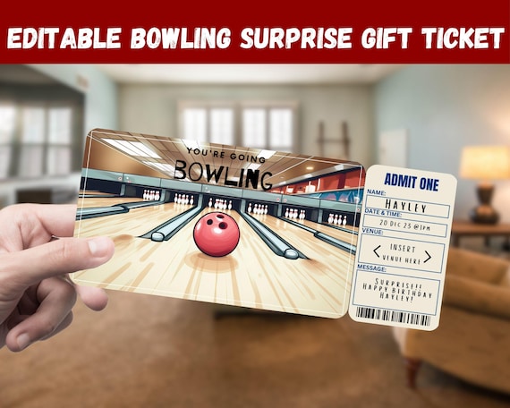 Bowling Surprise Gift Ticket - You're Going BOWLING Bowling Surprise Gift Ticket - You're Going BOWLING