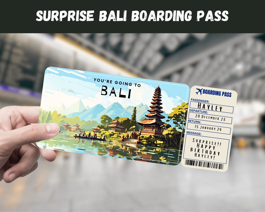Bali, Indonesia Trip Surprise Gift Ticket You're Going to BALI