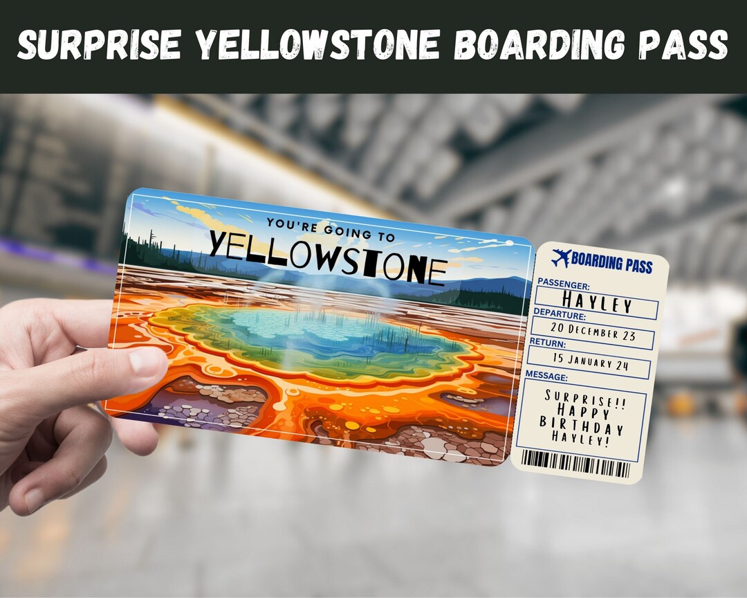 Yellowstone National Park Trip Surprise Gift Ticket You're Going to