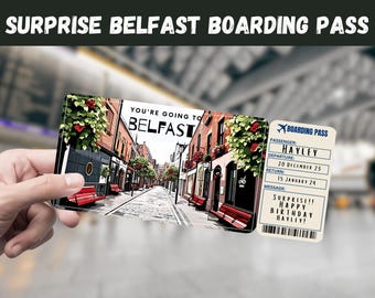 Belfast Surprise Trip Ticket: Editable Boarding Pass (Printable)