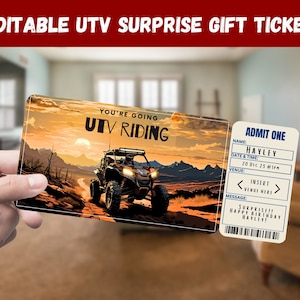 Biglietto regalo a sorpresa per la guida in UTV - Stai andando in guida in UTV - Stampabile, Pass, Modificabile, Download istantaneo, Invito stampa di viaggio