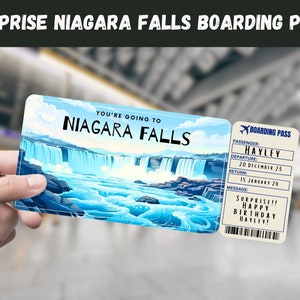 Niagara Falls Überraschungsgeschenk Ticket - Sie gehen zu NIAGARA FALLS - Printable, Flug, Bordkarte, Instant, bearbeitbar, Reisedruck