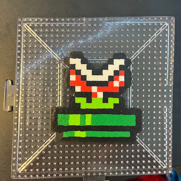 Mario piranha plant perler bead melt art