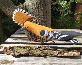 Handmade Carved Wooden Birds Bird Big Figurine Handicraft Decoration Home Garden