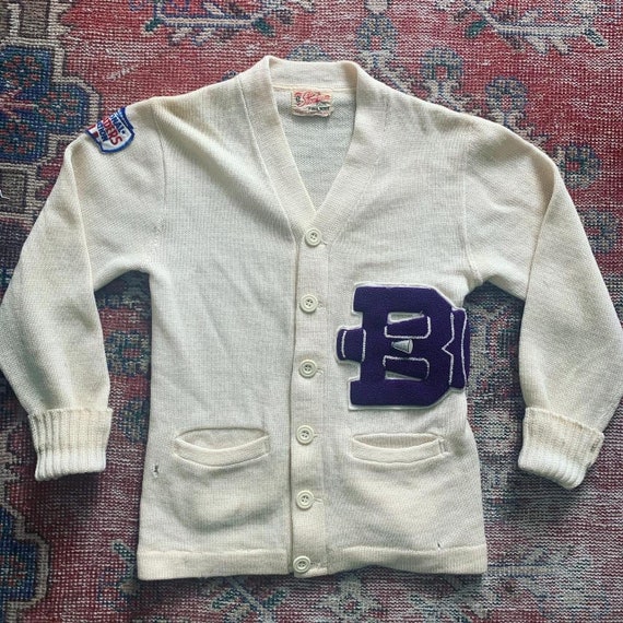 1950s Cheerleading Varsity Letterman Cardigan - image 1