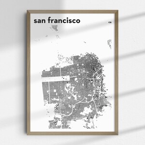 San Francisco City Map, California Map, SF Street Map, Gift for Him, Map Gift for Her, Printable Map, Instant Digital Download